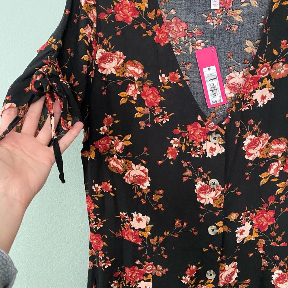Black floral jumpsuit